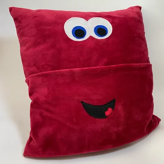 Nähprojekt für Kindergeburtstag oder Nähkurs: Kuschelkissen Kuschelkissen mit lustigem Gesicht für Kinder, erhältlich über Kindergeburtstage von Atelier Wolke 8 in Schliersee